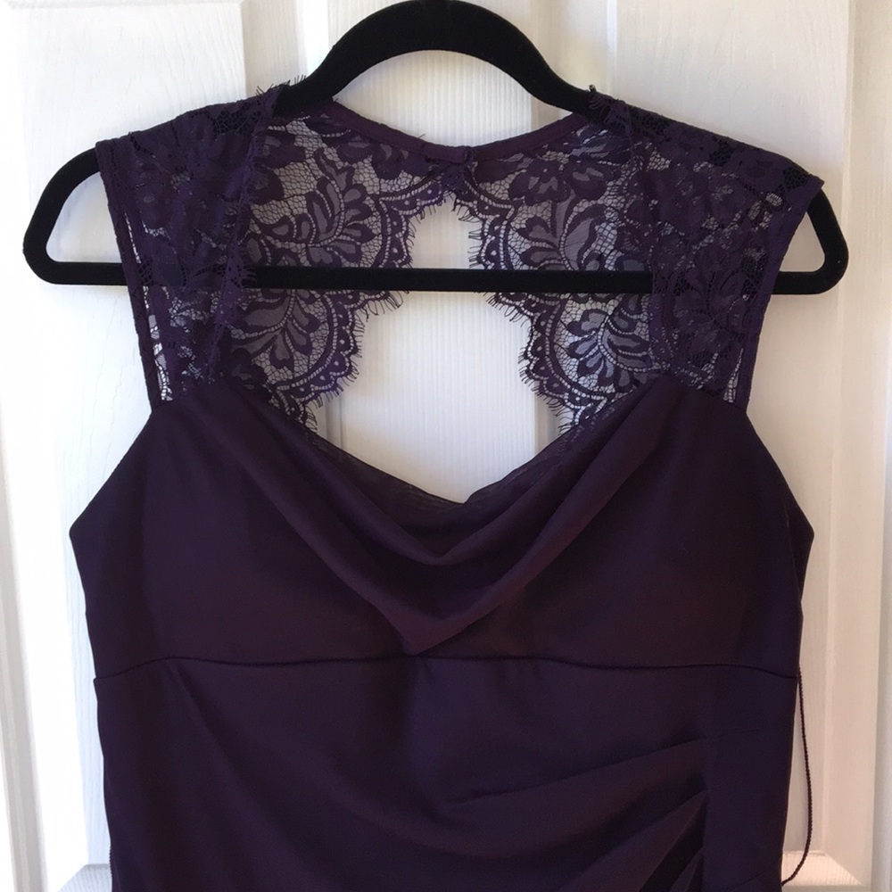 Deep purple form fitting mini dress size 16